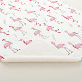 Cute kerstroze flamingo patroon sherpa deken (3/4)