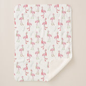 Cute kerstroze flamingo patroon sherpa deken (Voorkant)