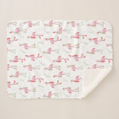 Cute kerstroze flamingo patroon sherpa deken (Voorkant (horizontaal))