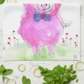 Cute Kerstroze keukenhanddoek (Gevouwen)