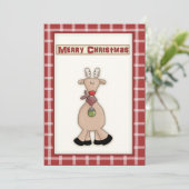 Cute Kerstrudolf de Red Nose Reindeer Party Kaart (Staand voorkant)