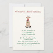 Cute Kerstrudolf de Red Nose Reindeer Party Kaart (Achterkant)