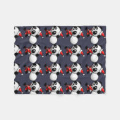 Cute KerstSanta Panda Fleece Deken (Voorkant (Horizontaal))