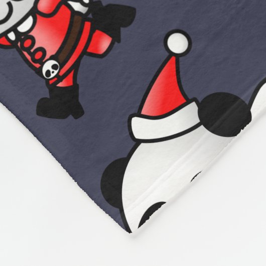 Cute KerstSanta Panda Fleece Deken (Hoek)