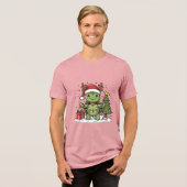 Cute Kerstschildpad Vintage Gravure Shirt Ontwerp (Voorkant volledig)