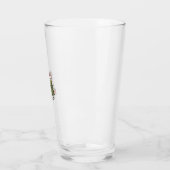 Cute Kerstschildpad Vintage Gravure Shirt Ontwerp Glas (Links)