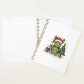 Cute Kerstschildpad Vintage Gravure Shirt Ontwerp Planner (Display)
