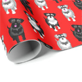 Cute Kerstschnauzers Cadeaupapier (Rol Hoek)
