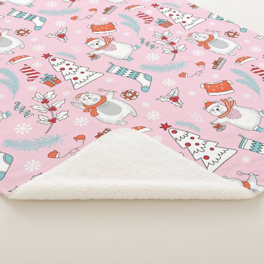Cute kerstSherpa Blanket Sherpa Deken (3/4)