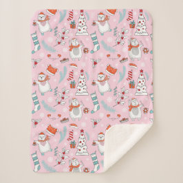 Cute kerstSherpa Blanket Sherpa Deken