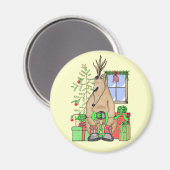 Cute kerstslaapbeker rendeveltjes magneet (Voorkant / Achterkant)