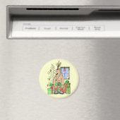 Cute kerstslaapbeker rendeveltjes magneet (Insitu (Vaatwasser))