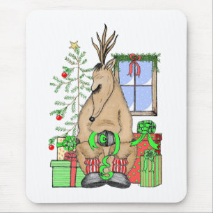 Cute kerstslaapbeker rendeveltjes muismat