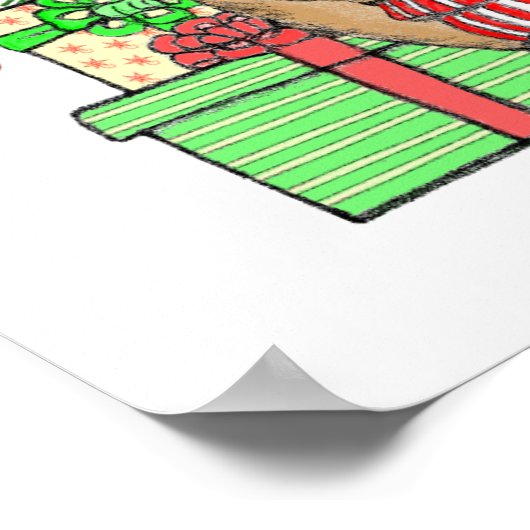 Cute kerstslaapbeker rendeveltjes poster (Hoek)