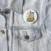 Cute kerstslaapbeker rendeveltjes ronde button 5,7 cm (In situ)