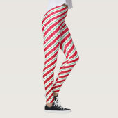 Cute kerstsnoe Cane Glitter Stripped Pattern Leggings (Rechts)
