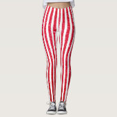 Cute kerstsnoe Cane Glitter Stripped Pattern Leggings (Voorkant)