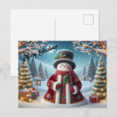 Cute Kerstsnowman Briefkaart (Voorkant / Achterkant)