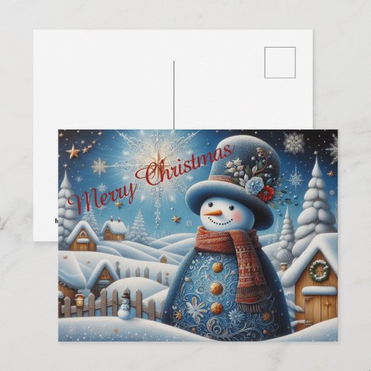 Cute Kerstsnowman Briefkaart (Voorkant / Achterkant)