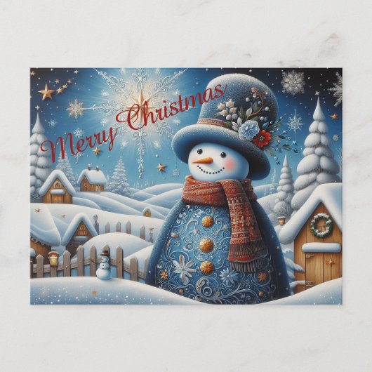 Cute Kerstsnowman Briefkaart (Voorkant)