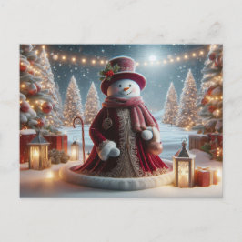 Cute Kerstsnowman Briefkaart
