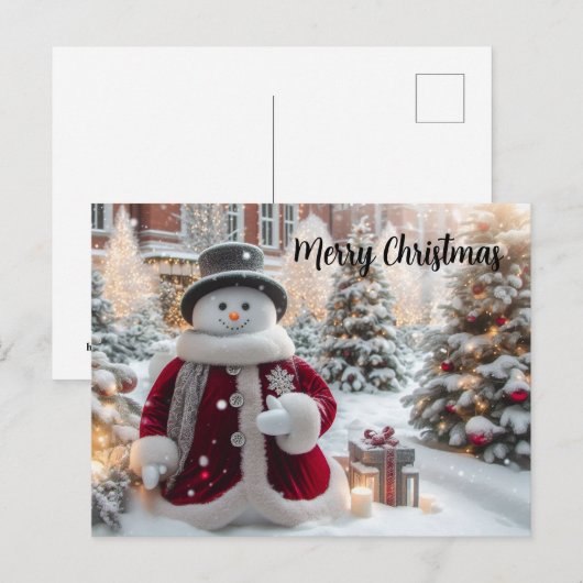Cute Kerstsnowman Briefkaart (Voorkant / Achterkant)