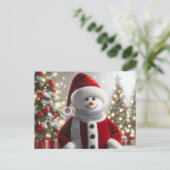 Cute Kerstsnowman Briefkaart (Staand voorkant)