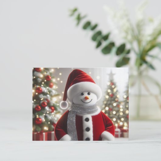 Cute Kerstsnowman Briefkaart (Staand voorkant)