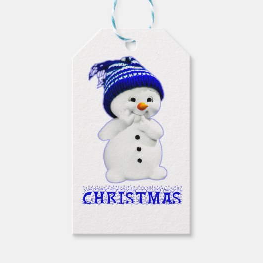Cute Kerstsnowman Cadeaulabel (Voorkant)