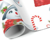 Cute Kerstsnowman Cadeaupapier (Rol Hoek)