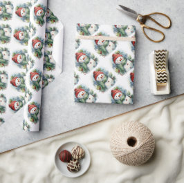 Cute Kerstsnowman Cadeaupapier