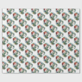 Cute Kerstsnowman Cadeaupapier (Vlak)