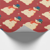 Cute Kerstsnowman Cadeaupapier (Hoek)