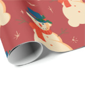 Cute Kerstsnowman Cadeaupapier (Rol Hoek)