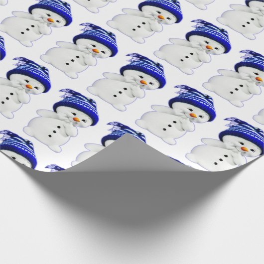 Cute Kerstsnowman Cadeaupapier (Hoek)