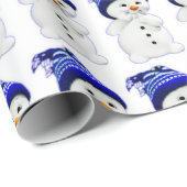 Cute Kerstsnowman Cadeaupapier (Rol Hoek)