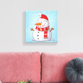 Cute Kerstsnowman Canvas Afdruk (Insitu (Woonkamer))