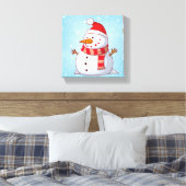 Cute Kerstsnowman Canvas Afdruk (Insitu (Slaapkamer))