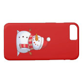 Cute Kerstsnowman Case-Mate iPhone Case (Achterkant (Horizontaal))