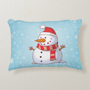 Cute Kerstsnowman Decoratief Kussen