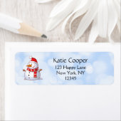 Cute Kerstsnowman Etiket (Insitu)
