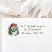 Cute Kerstsnowman Etiket (Insitu)