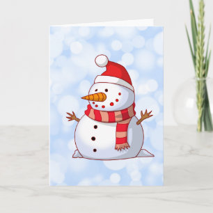 Cute Kerstsnowman Feestdagen Kaart