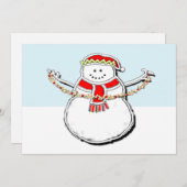 Cute Kerstsnowman Feestdagenkaart (Voorkant / Achterkant)