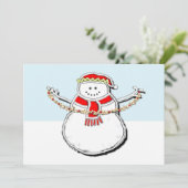 Cute Kerstsnowman Feestdagenkaart (Staand voorkant)