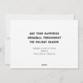 Cute Kerstsnowman Feestdagenkaart (Achterkant)