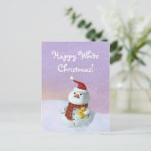Cute Kerstsnowman Feestdagenkaart (Staand voorkant)