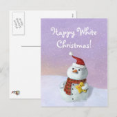 Cute Kerstsnowman Feestdagenkaart (Voorkant / Achterkant)