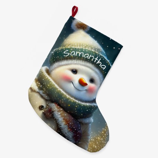 Cute Kerstsnowman Grote Kerstsok (Voorkant (Hangend))