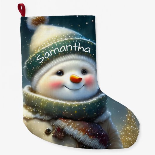 Cute Kerstsnowman Grote Kerstsok (Voorkant)